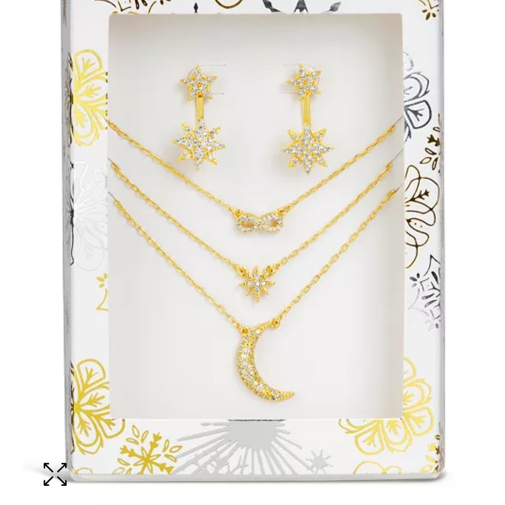 Gold Star and Moon Jewelry Set